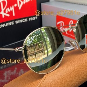 Ray-Ban NEW Round Metal Silver Mirror Flash Unisex